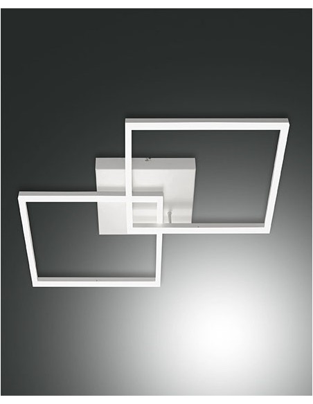 Plafoniera LED Bard quadrata 65 cm bianco, 52 W dimmerabile, luce naturale | Fabas Luce -FABAS LUCE