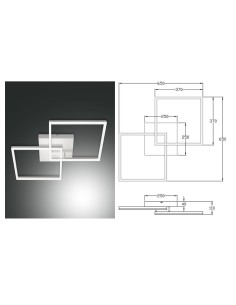 Plafoniera LED Bard quadrata 65 cm bianco, 52 W dimmerabile, luce naturale | Fabas Luce -FABAS LUCE 2