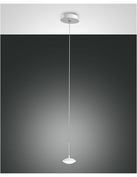 Lampada a sospensione LED Hale pendente singolo bianco Ø 14 cm, 8 W | Fabas Luce -FABAS LUCE