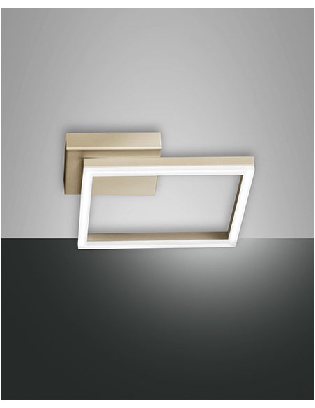 Plafoniera applique LED Bard a quadrati 30x30 oro opaco, 22 W dimmerabile | Fabas Luce -FABAS LUCE