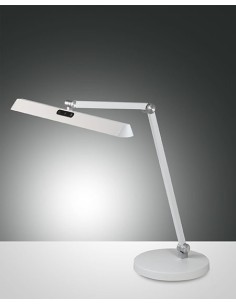 Lampada da scrivania LED Beba in alluminio bianco, 12 W CCT, touch dimmer | Fabas Luce -FABAS LUCE
