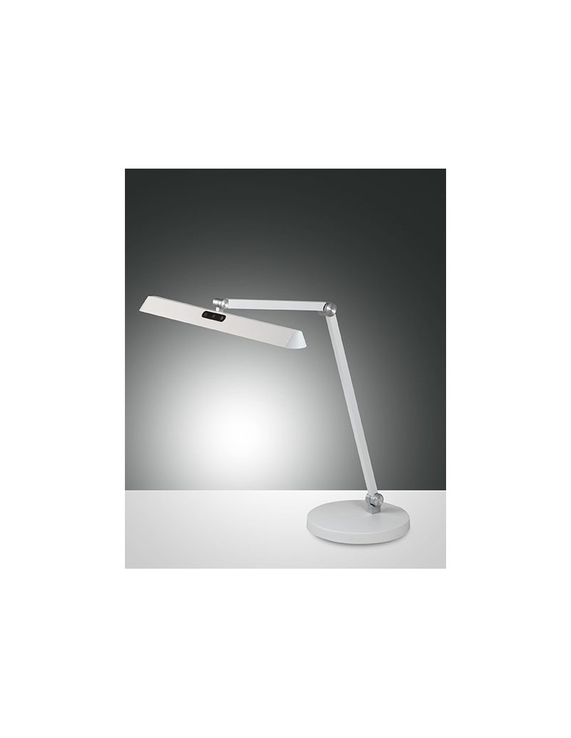 Lampada da scrivania LED Beba in alluminio bianco, 12 W CCT, touch dimmer | Fabas Luce -FABAS LUCE