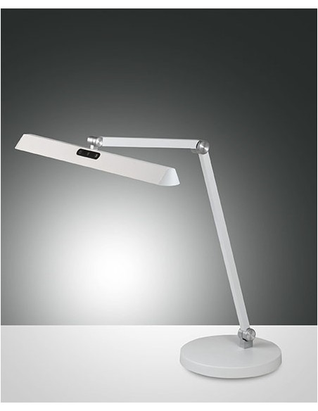 Lampada da scrivania LED Beba in alluminio bianco, 12 W CCT, touch dimmer | Fabas Luce -FABAS LUCE