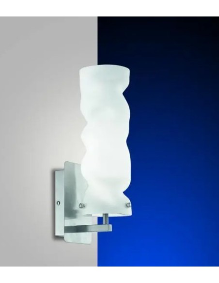 Applique Melt in nichel satinato e vetro soffiato bianco, design Dolcini, E27 | Fabas Luce -FABAS LUCE