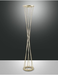 Piantana LED Twister in metallo oro opaco con variatore, H 182 cm | Fabas Luce -FABAS LUCE