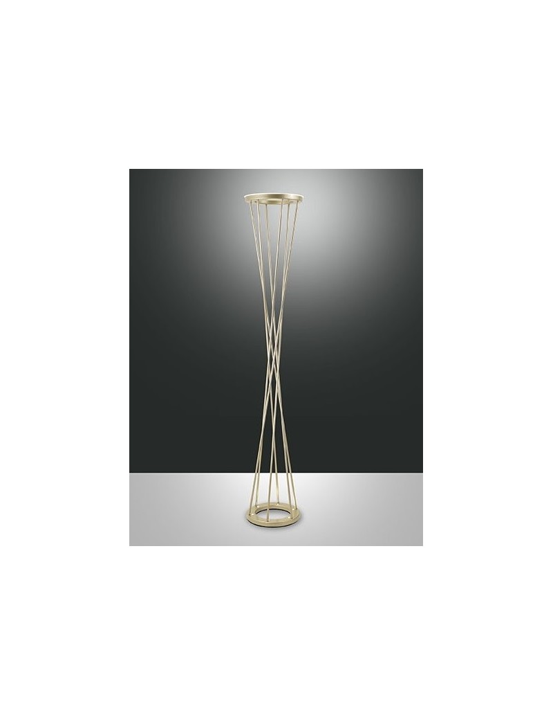 Piantana LED Twister in metallo oro opaco con variatore, H 182 cm | Fabas Luce -FABAS LUCE