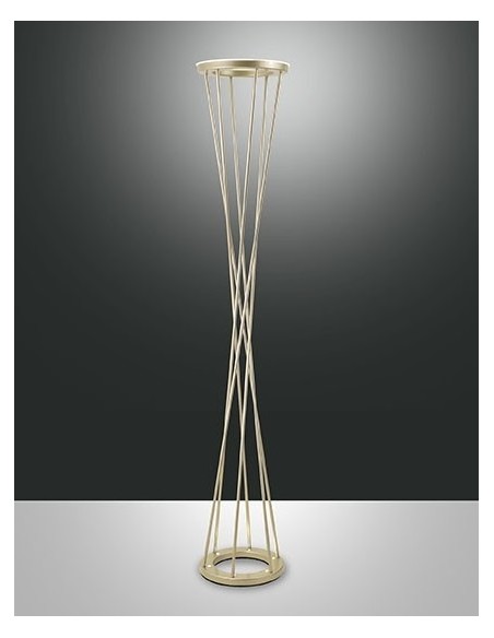 Piantana LED Twister in metallo oro opaco con variatore, H 182 cm | Fabas Luce -FABAS LUCE