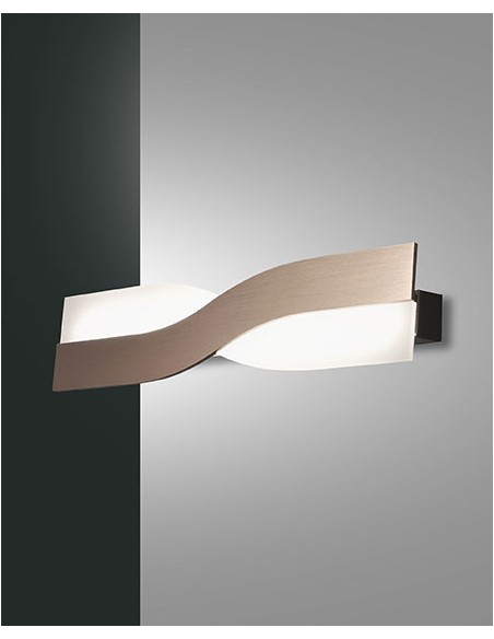 Applique LED Riace 50 cm in metallo bronzo satinato e metacrilato, 13 W | Fabas Luce -FABAS LUCE