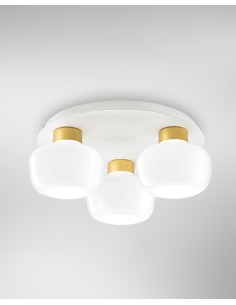 Plafoniera LED Kino in metallo bianco e vetro borosilicato Ø 51 cm, 36 W dimmerabile | Fabas Luce -FABAS LUCE