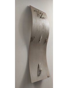 Orologio da parete a onda 30x100 cm in legno tortora con numeri cromo | Brindicci -BRINDICCI 2