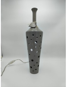 Lampada vaso Bollicine in ceramica tortora traforata H 45 cm, E14 | Calcaterra Ceramica -CALCATERRA CERAMICA
