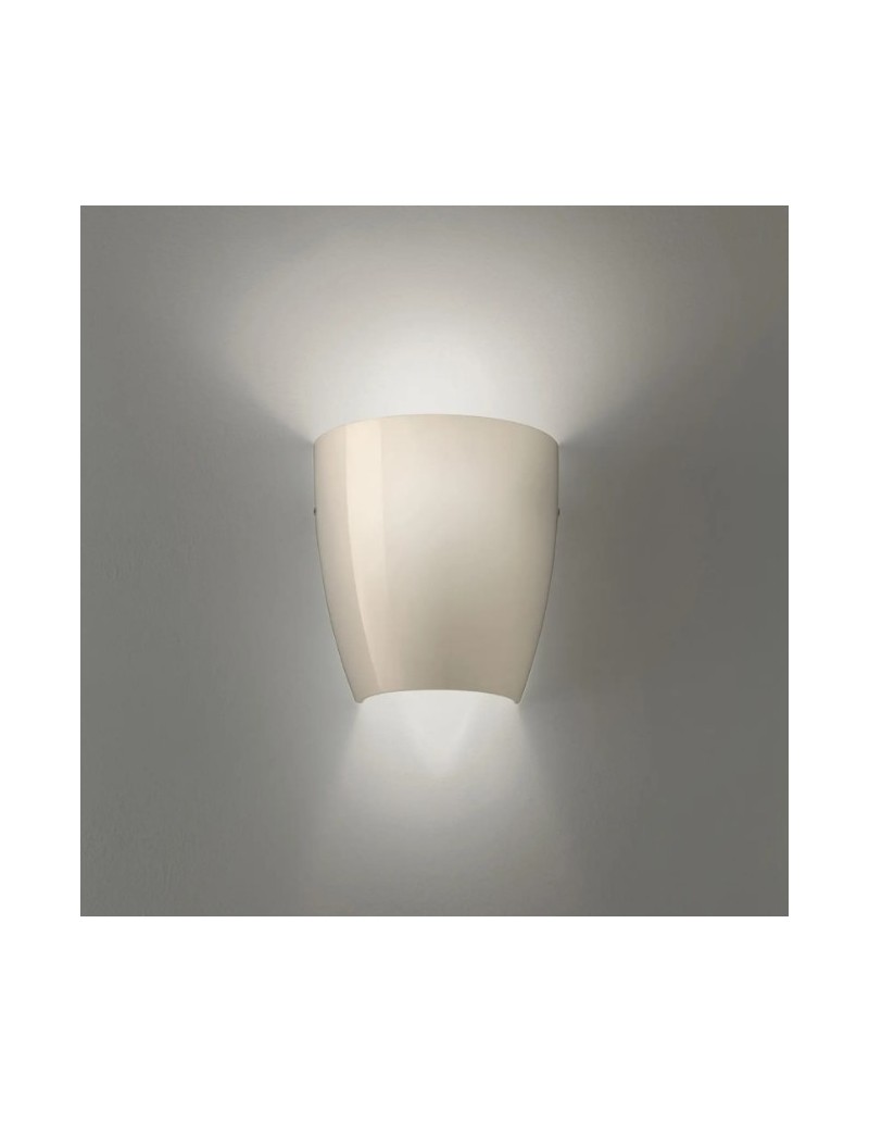 Applique Dafne a semicerchio in vetro sabbia lucido, luce alto/basso, E27 | Vistosi -VISTOSI