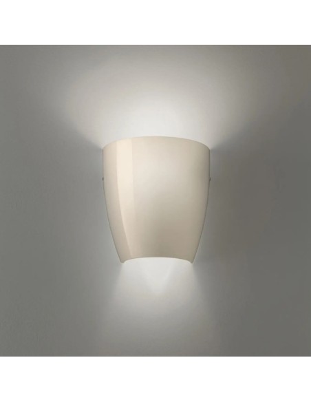 Applique Dafne a semicerchio in vetro sabbia lucido, luce alto/basso, E27 | Vistosi -VISTOSI