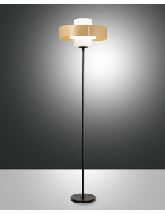 Piantana Loto in metallo sabbia e vetro soffiato, H 170 cm, E27, variatore | Fabas Luce -FABAS LUCE
