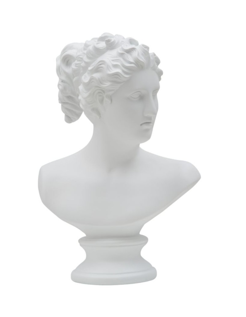 Scultura donna romana in resina bianca, 21,5 x 34 x 14,5 cm | Mauro Ferretti -MAURO FERRETTI