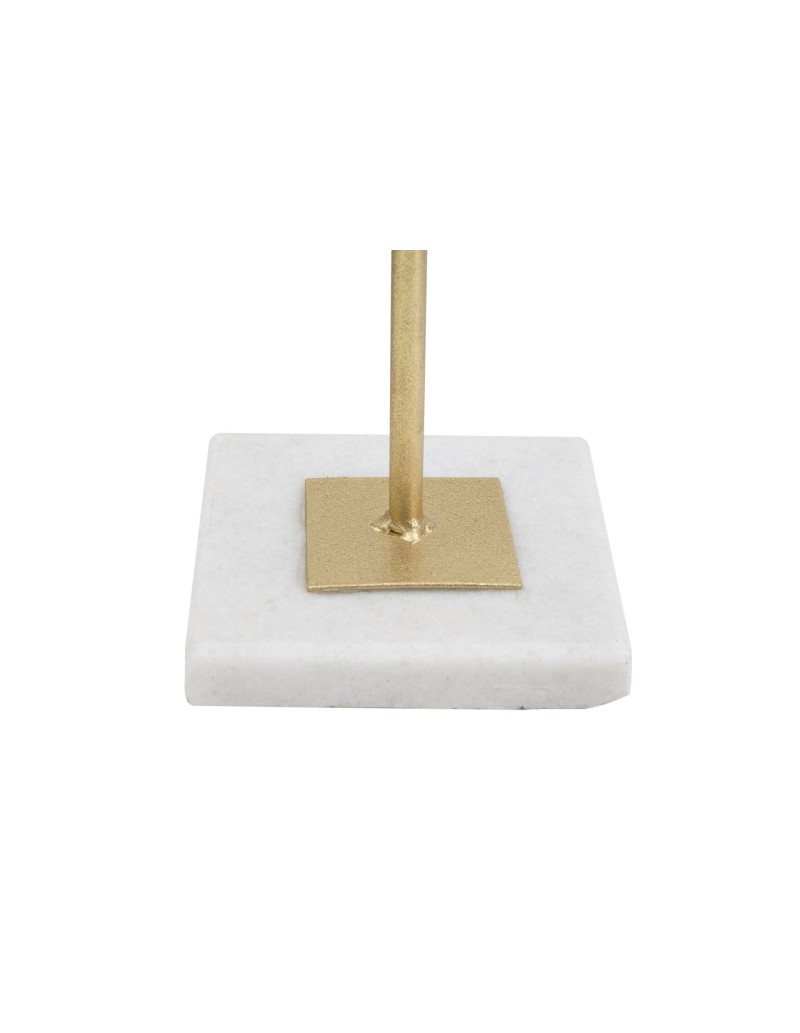Scultura Cube in metallo oro opaco con base in marmo grezzo, H 52,5 cm | Mauro Ferretti -MAURO FERRETTI