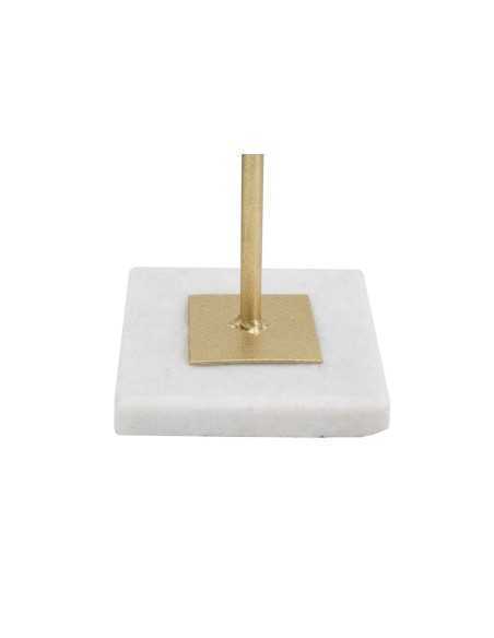 Scultura Cube in metallo oro opaco con base in marmo grezzo, H 52,5 cm | Mauro Ferretti -MAURO FERRETTI