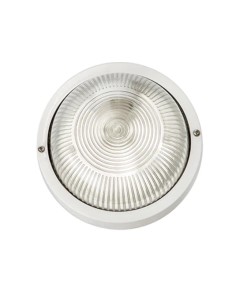 Plafoniera applique da esterno Efesto tonda in PVC bianco e vetro, E27, IP44 | Bellotti -BELLOTTI