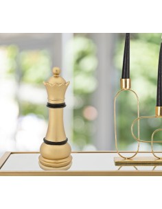 Scultura Regina degli scacchi in resina nero e oro, H 25,5 cm | Mauro Ferretti -MAURO FERRETTI 2