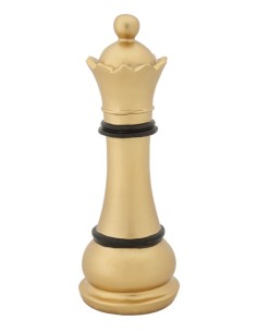 Scultura Regina degli scacchi in resina nero e oro, H 25,5 cm | Mauro Ferretti -MAURO FERRETTI