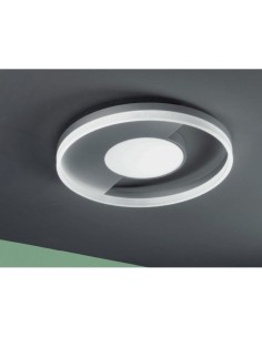 Plafoniera LED Elisa tonda Ø 30 bianca e silver, 32 W CCT dimmerabile | Ondaluce -ONDALUCE