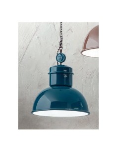 Sospensione Engine a campana Ø 38 cm in ceramica smaltata ottanio, E27 | Ondaluce -ONDALUCE