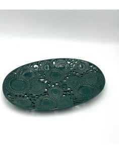 Kyoto centrotavola in ceramica traforata petrolio, stile provenzale | Henriette -HENRIETTE