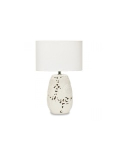 Lampada da tavolo Kyoto in ceramica bianca traforata stile provenzale, H 42 cm | Henriette -HENRIETTE