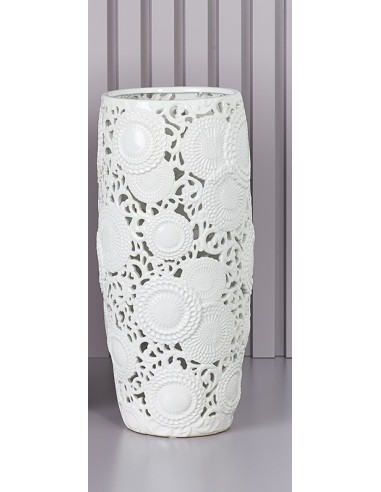 Kyoto portaobrelli ceramica traforata bianca in stile provenzale -HENRIETTE