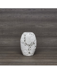 Vaso Kyoto in ceramica traforata bianca stile provenzale, H 33 cm | Henriette -HENRIETTE