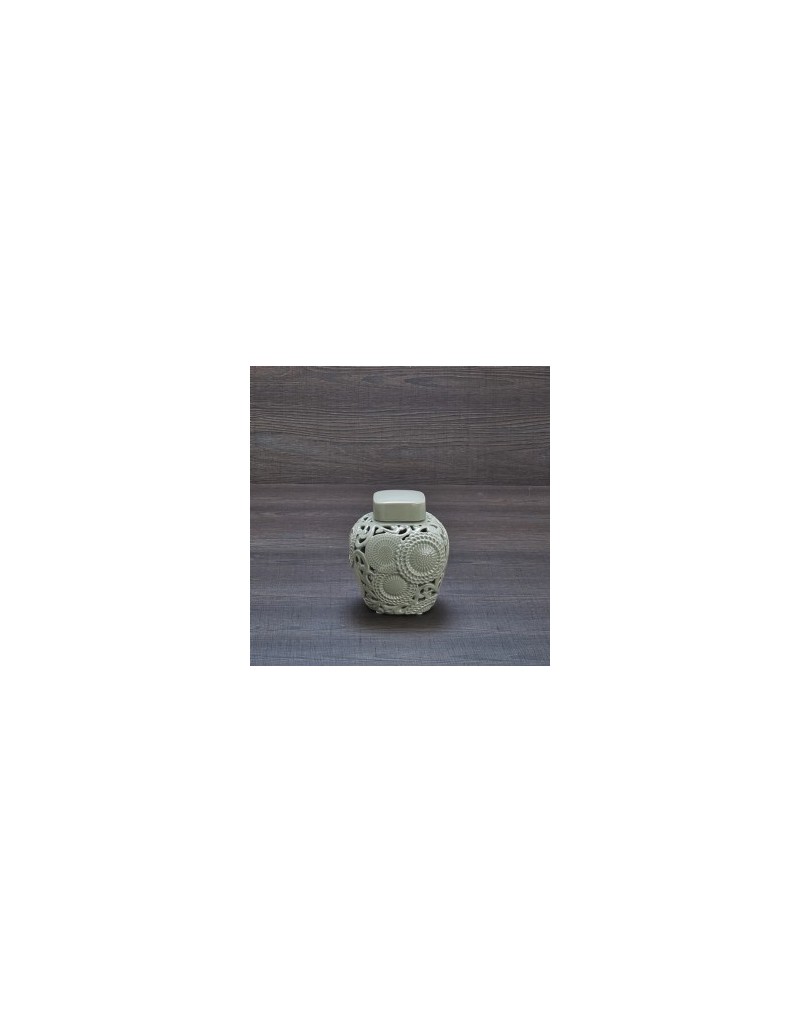 Vaso Kyoto Poetiche in ceramica traforata grigio, stile provenzale | Henriette -HENRIETTE