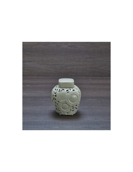 Vaso Kyoto Poetiche in ceramica traforata grigio, stile provenzale | Henriette -HENRIETTE