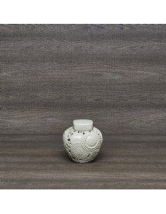 Vaso Kyoto Poetiche in ceramica traforata grigia stile provenzale, Ø 18 cm | Henriette -HENRIETTE