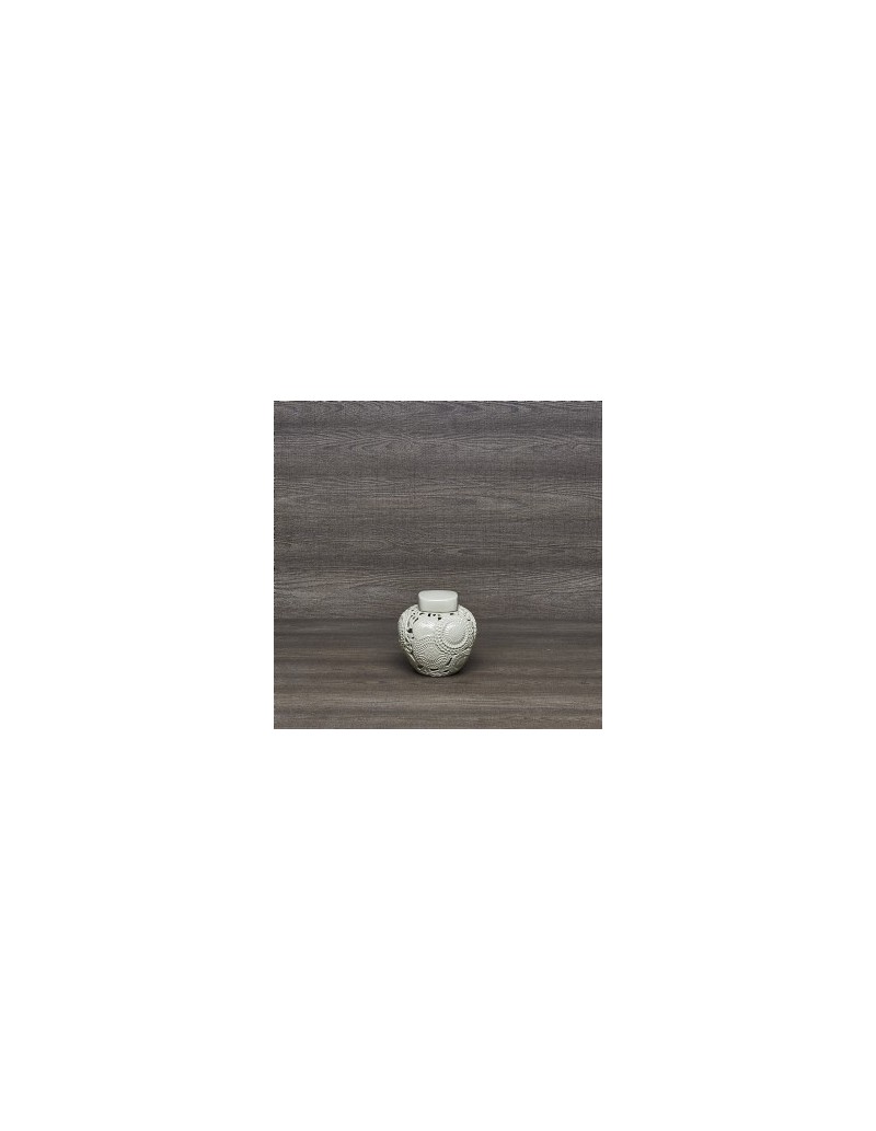 Vaso Kyoto Poetiche in ceramica traforata grigia stile provenzale, Ø 18 cm | Henriette -HENRIETTE