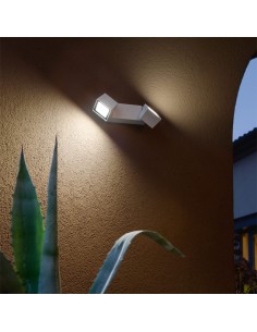 Applique LED da esterno Steve bianca, 2 luci ruotabili 45°, 12 W 4000 K, IP54 | Ondaluce -ONDALUCE