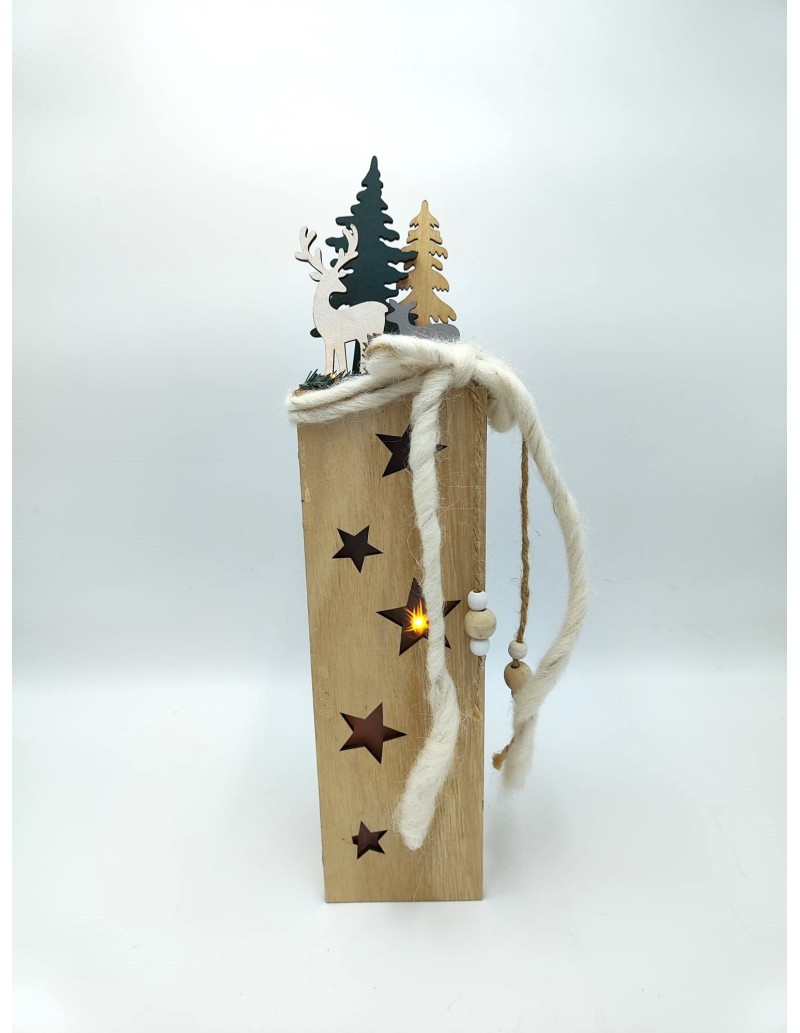 Decorazione natalizia luminosa Palazzo del Natale in legno, H 40 cm | Evviva -Evviva