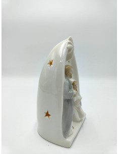 Maternità natalizia in ceramica bianca e oro, 10 x 8 x 18 cm | Evviva -Evviva 2