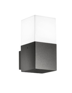 Applique da esterno Aditi quadrata in alluminio antracite, E27, IP44 | Gea Luce -GEA LUCE
