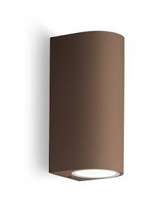 Applique da esterno Vejo a doppia emissione in alluminio ruggine, 2 GU10, IP44 | Gea Luce -GEA LUCE