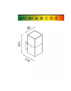 Applique da esterno Aditi quadrata in alluminio antracite, E27, IP44 | Gea Luce -GEA LUCE 2