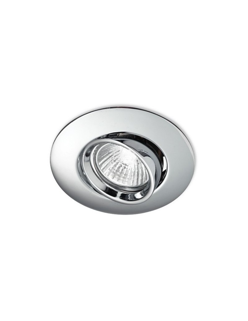 Faretto da incasso tondo Ariel orientabile in alluminio cromo, GU10, IP20 | Gea Luce -GEA LUCE