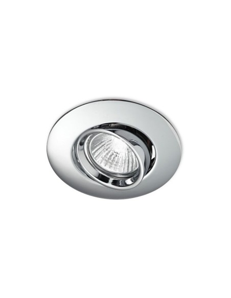 Faretto da incasso tondo Ariel orientabile in alluminio cromo, GU10, IP20 | Gea Luce -GEA LUCE