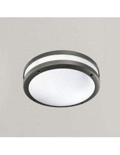 Plafoniera da esterno Ura tonda Ø 28 cm in alluminio antracite, 2 E27, IP54 | Gea Luce -GEA LUCE 2