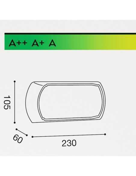 Plafoniera LED da esterno Nut rettangolare 23 cm bianca, 12 W 4000 K, IP54 | Gea Luce -GEA LUCE