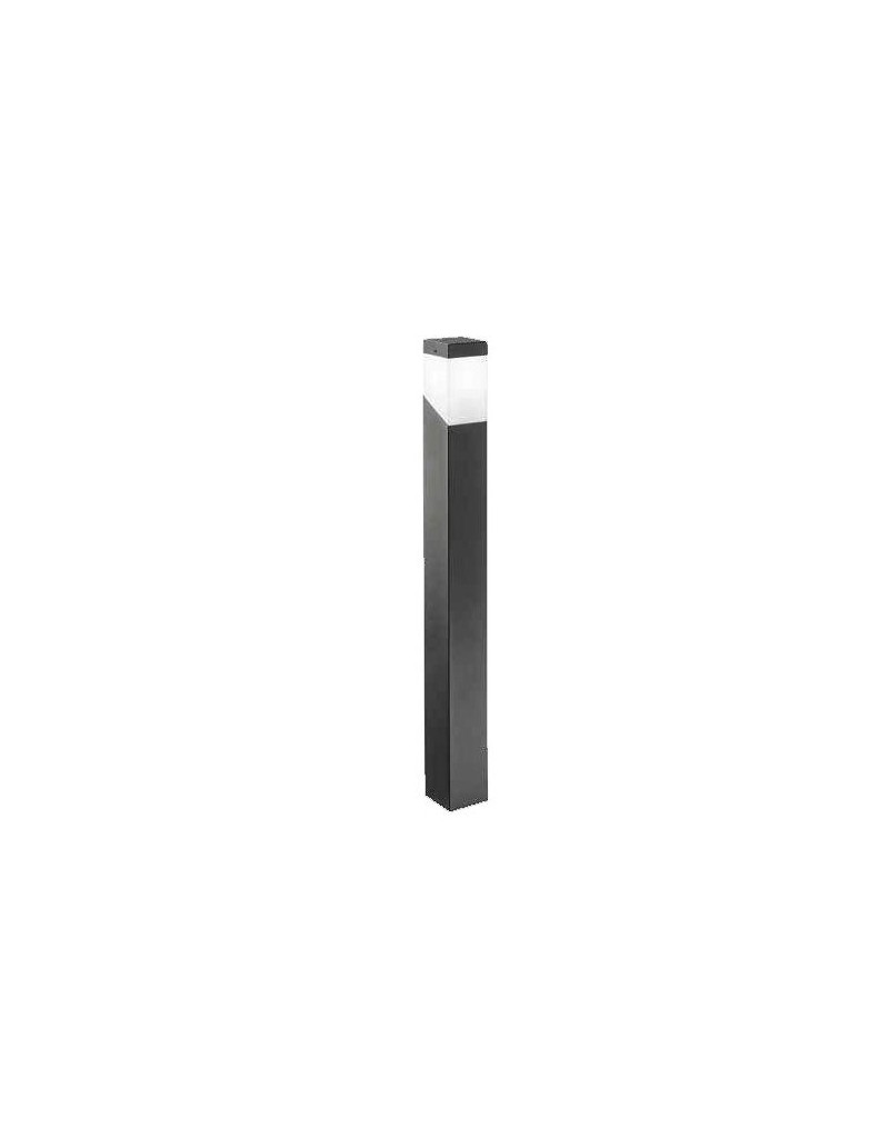 Palo da esterno quadrato in alluminio antracite e policarbonato, E27, IP44 | Gea Luce -GEA LUCE