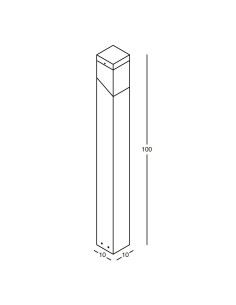 Palo da esterno quadrato in alluminio antracite e policarbonato, E27, IP44 | Gea Luce -GEA LUCE 2