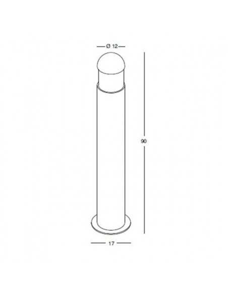 Palo da giardino Garden H 90 cm in alluminio ruggine, E27, IP54 | Gea Luce -GEA LUCE
