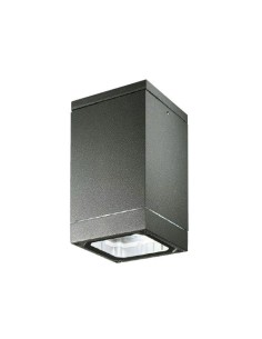 Mini plafoniera da esterno Square in alluminio antracite e vetro, E27 | Gea Luce -GEA LUCE