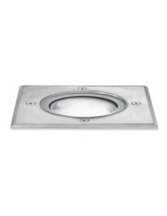 Faro da incasso calpestabile Skeiron 15 cm in alluminio nichel, GX53, IP67 | Gea Luce -GEA LUCE