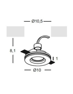 Faretto da incasso tondo Horus a scomparsa in gesso per cartongesso, GU10 | Gea Luce -GEA LUCE 2